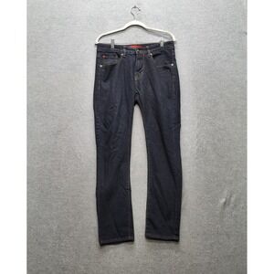 MBX Men Jeans 30X30 Dark Blue Denim Slim Fit Button Contrast Stitching 28"‎